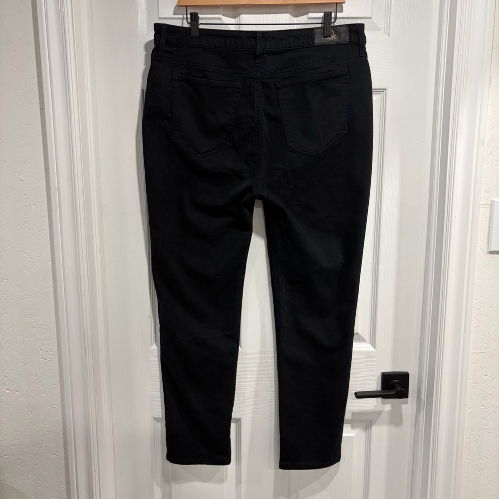 United Colors of Benetton Black Denim Jeans 5-Pocket Stretch Skinny High Rise - Picture 5 of 10